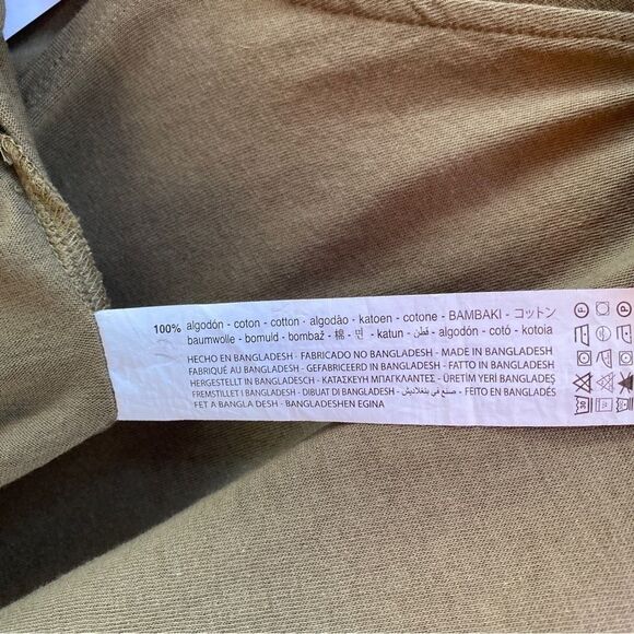 NEW Zara Perfect Basics Olive Long Sleeve Open Tie Back Top Sz S - Picture 7 of 8